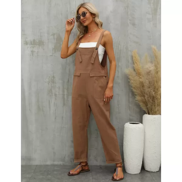 Gihuo Women's Fashion Baggy Loose Linen Overalls Jumpsuit
