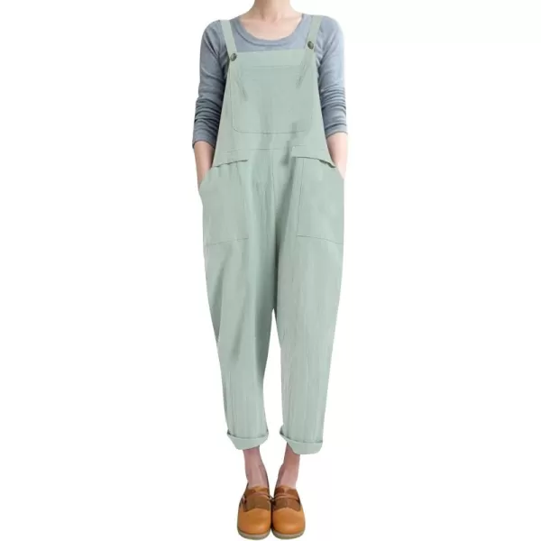 Gihuo Women's Fashion Baggy Loose Linen Overalls Jumpsuit