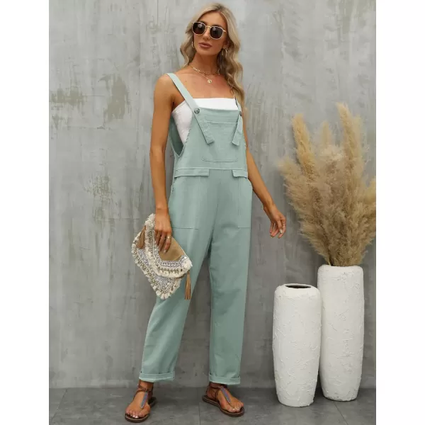 Gihuo Women's Fashion Baggy Loose Linen Overalls Jumpsuit