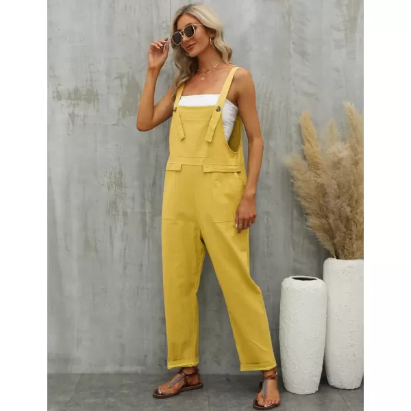 Gihuo Women's Fashion Baggy Loose Linen Overalls Jumpsuit