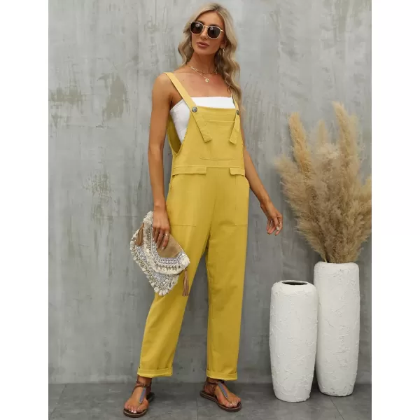 Gihuo Women's Fashion Baggy Loose Linen Overalls Jumpsuit