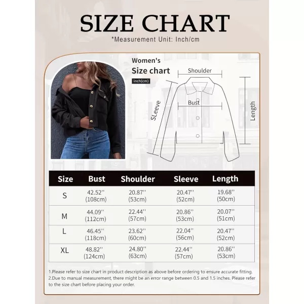 Gihuo Women's Fashion Cropped Shacket Button Down Corduroy Shacket Jackets
