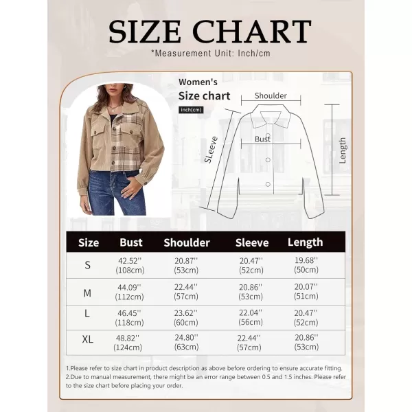 Gihuo Women's Fashion Cropped Shacket Button Down Corduroy Shacket Jackets