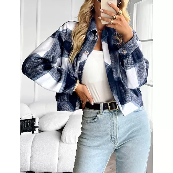 Gihuo Women's Fashion Cropped Shacket Button Down Corduroy Shacket Jackets