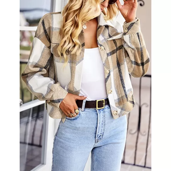 Gihuo Women's Fashion Cropped Shacket Button Down Corduroy Shacket Jackets