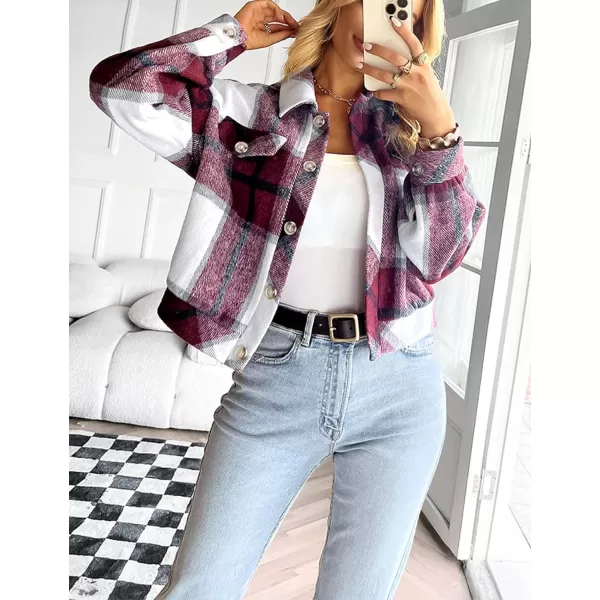 Gihuo Women's Fashion Cropped Shacket Button Down Corduroy Shacket Jackets