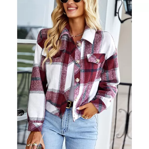 Gihuo Women's Fashion Cropped Shacket Button Down Corduroy Shacket Jackets