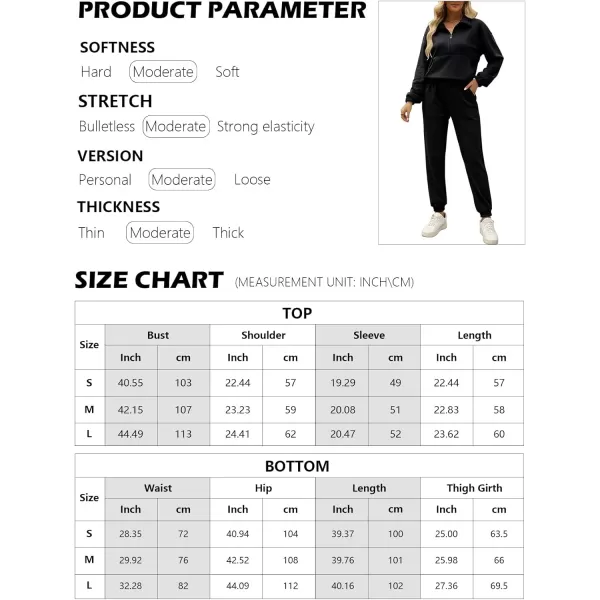 Gihuo Women's Fleece 2 Piece Outfits Sweatsuit Half Zip Stand-Up Collar Sweatshirts and Drawstring Jogger Pants Lounge Set