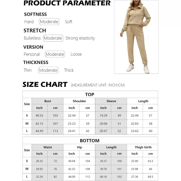 Gihuo Women's Fleece 2 Piece Outfits Sweatsuit Half Zip Stand-Up Collar Sweatshirts and Drawstring Jogger Pants Lounge Set