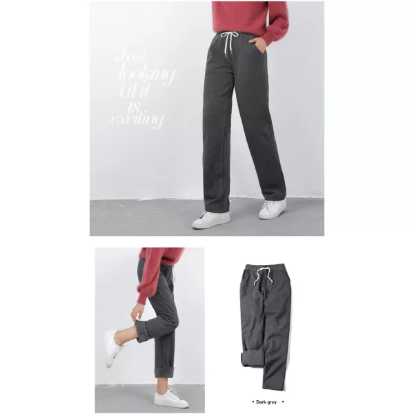 Gihuo Women's Fleece Lined Pants Sweat Pants Casual Sweatpants