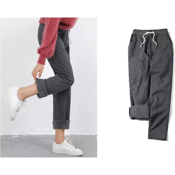Gihuo Women's Fleece Lined Pants Sweat Pants Casual Sweatpants