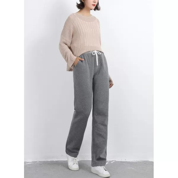 Gihuo Women's Fleece Lined Pants Sweat Pants Casual Sweatpants