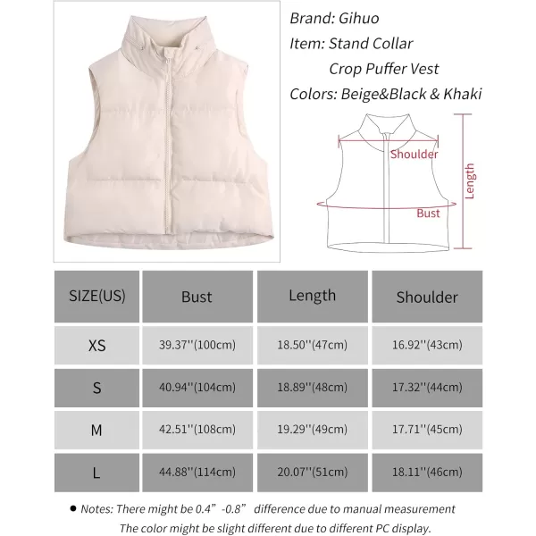 Gihuo Women's Full Zip Cropped Puffer Vest Quilted Gilet Winter Padded Vest Sleeveless Jacket with Storable Hood