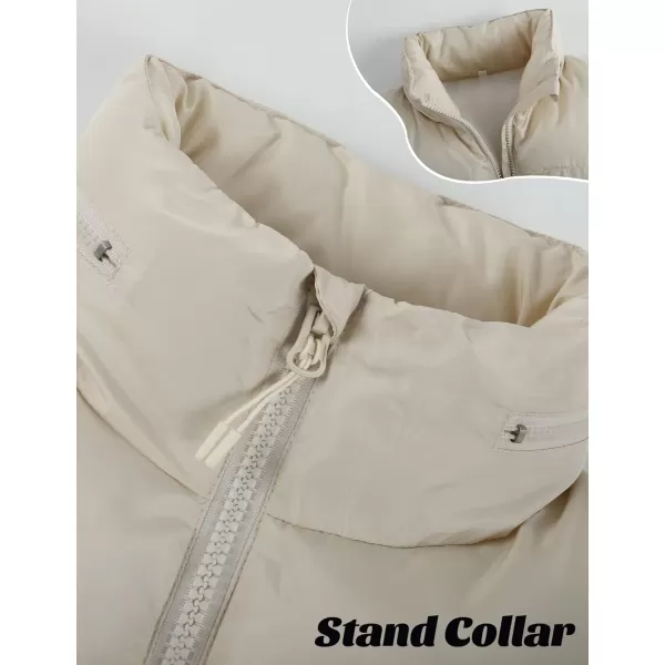 Gihuo Women's Full Zip Cropped Puffer Vest Quilted Gilet Winter Padded Vest Sleeveless Jacket with Storable Hood