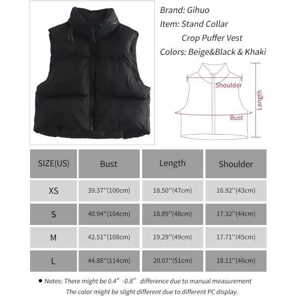 Gihuo Women's Full Zip Cropped Puffer Vest Quilted Gilet Winter Padded Vest Sleeveless Jacket with Storable Hood