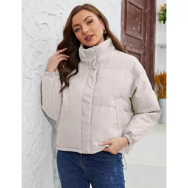 Gihuo Womens Lightweight Quilted Puffer Jacket Long Sleeve Full Zip Padded Winter Coats Loose Fit Outerwear Pockets