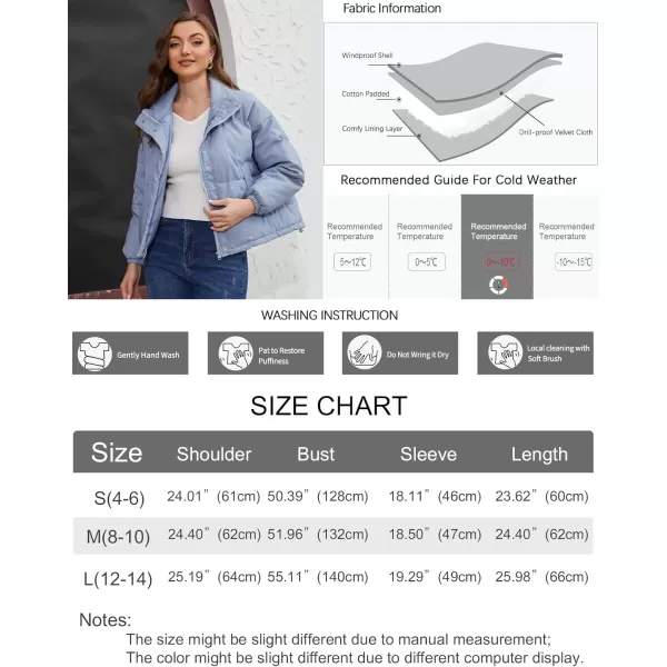 Gihuo Womens Lightweight Quilted Puffer Jacket Long Sleeve Full Zip Padded Winter Coats Loose Fit Outerwear Pockets