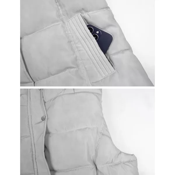Gihuo Women's Long Puffer Vest Winter Quilted Hooded Sleeveless Zip Up Long Jacket Vest Gilet