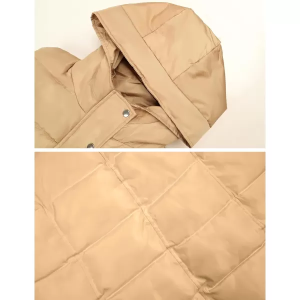 Gihuo Women's Long Puffer Vest Winter Quilted Hooded Sleeveless Zip Up Long Jacket Vest Gilet
