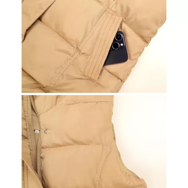 Gihuo Women's Long Puffer Vest Winter Quilted Hooded Sleeveless Zip Up Long Jacket Vest Gilet