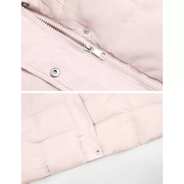 Gihuo Women's Long Puffer Vest Winter Quilted Hooded Sleeveless Zip Up Long Jacket Vest Gilet