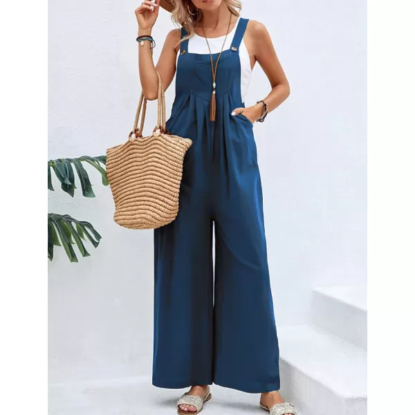 Gihuo Women's Loose Fit Fashion Overalls Wide Leg Baggy Bib Overalls Jumpsuit