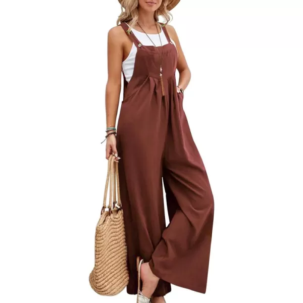 Gihuo Women's Loose Fit Fashion Overalls Wide Leg Baggy Bib Overalls Jumpsuit