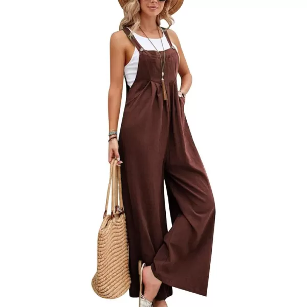 Gihuo Women's Loose Fit Fashion Overalls Wide Leg Baggy Bib Overalls Jumpsuit