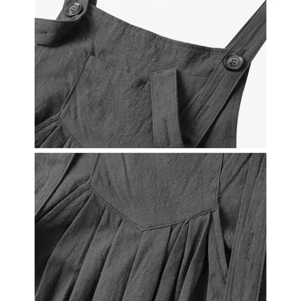 Gihuo Women's Loose Fit Fashion Overalls Wide Leg Baggy Bib Overalls Jumpsuit
