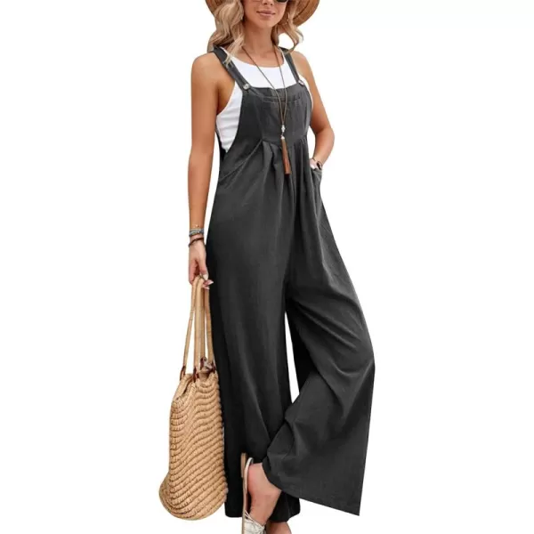 Gihuo Women's Loose Fit Fashion Overalls Wide Leg Baggy Bib Overalls Jumpsuit