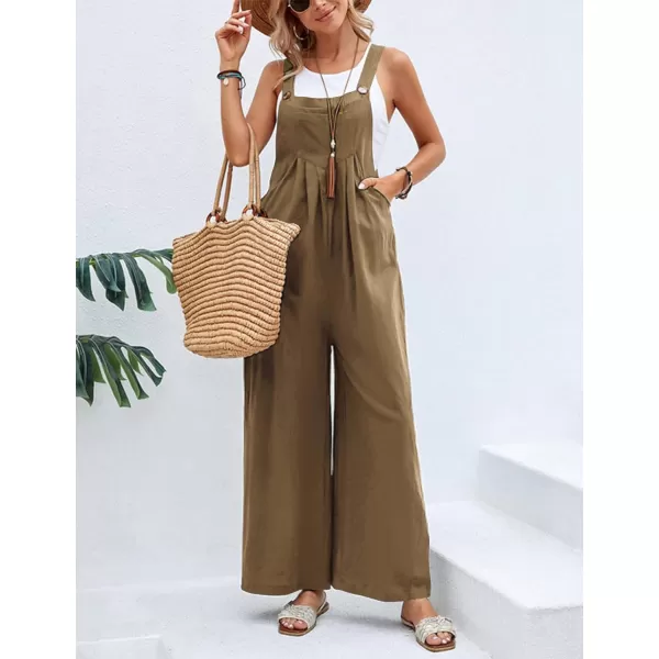 Gihuo Women's Loose Fit Fashion Overalls Wide Leg Baggy Bib Overalls Jumpsuit