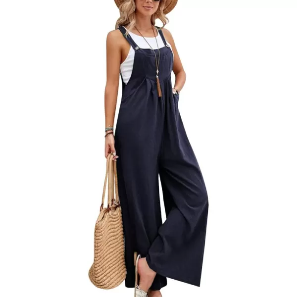 Gihuo Women's Loose Fit Fashion Overalls Wide Leg Baggy Bib Overalls Jumpsuit