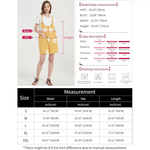 Gihuo Women's Loose Fit Short Overalls Cotton Linen Overalls Shorts Summer Romper Shortalls for Women