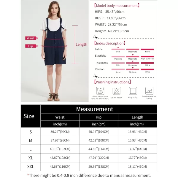 Gihuo Women's Loose Fit Short Overalls Cotton Linen Overalls Shorts Summer Romper Shortalls for Women