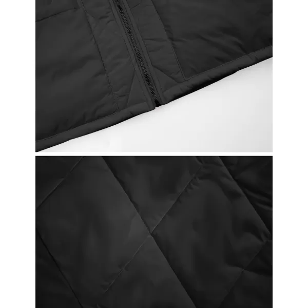 Gihuo Women's Oversized Puffer Jacket Long Sleeve Hooded Down Jacket Winter Short Zip Up Quilted Coat