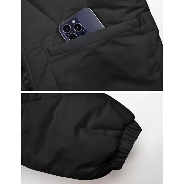 Gihuo Women's Oversized Puffer Jacket Long Sleeve Hooded Down Jacket Winter Short Zip Up Quilted Coat