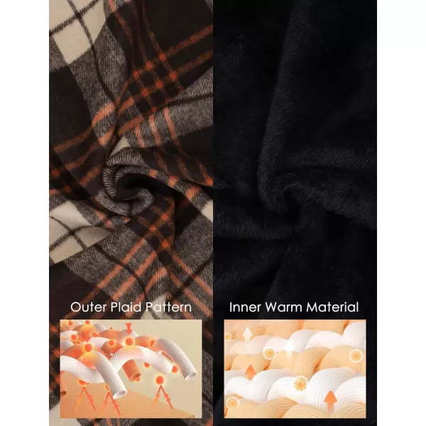 Gihuo Womens Plaid Poncho Cape Winter Warm Coat Faux Fur Trim Shawl Cloak Elegant Pullover Shawls Cape Layers