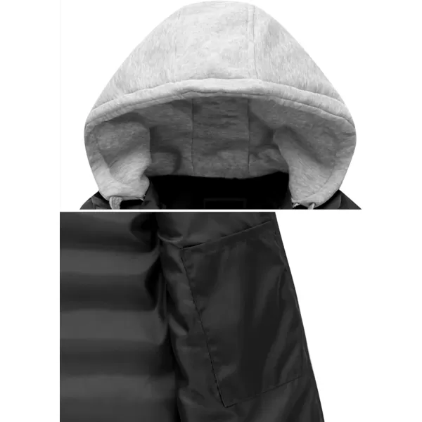 Gihuo Women's Puffer Vest Zip Up Quilted Padded Winter Sleeveless Hooded Vest Gilet