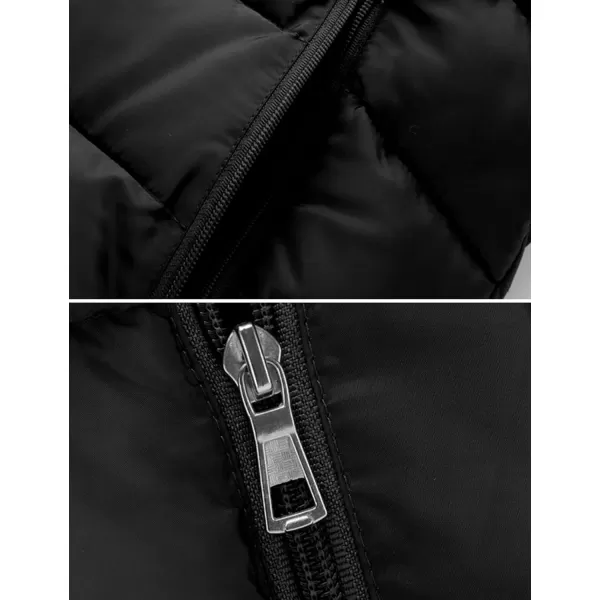 Gihuo Women's Puffer Vest Zip Up Quilted Padded Winter Sleeveless Hooded Vest Gilet