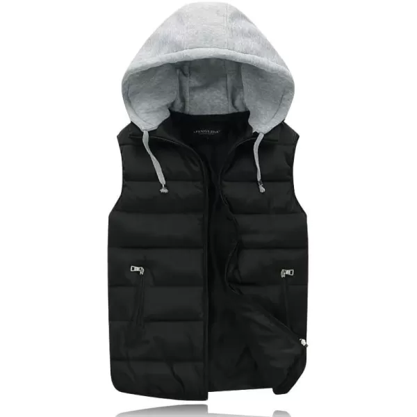 Gihuo Women's Puffer Vest Zip Up Quilted Padded Winter Sleeveless Hooded Vest Gilet