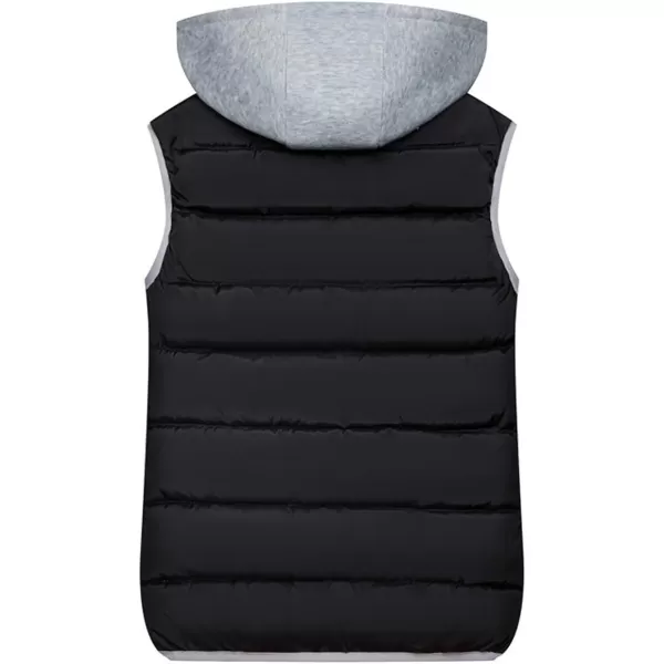 Gihuo Women's Puffer Vest Zip Up Quilted Padded Winter Sleeveless Hooded Vest Gilet
