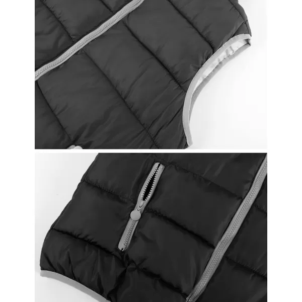 Gihuo Women's Puffer Vest Zip Up Quilted Padded Winter Sleeveless Hooded Vest Gilet