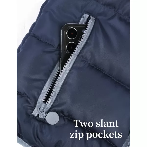 Gihuo Women's Puffer Vest Zip Up Quilted Padded Winter Sleeveless Hooded Vest Gilet