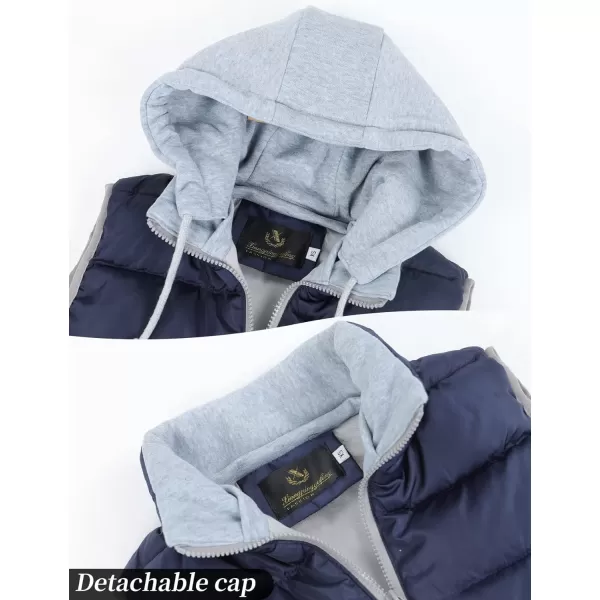 Gihuo Women's Puffer Vest Zip Up Quilted Padded Winter Sleeveless Hooded Vest Gilet