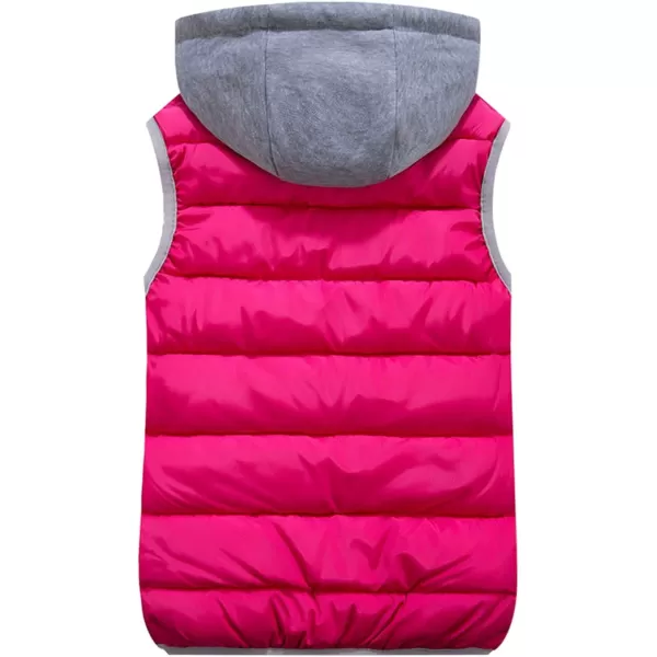 Gihuo Women's Puffer Vest Zip Up Quilted Padded Winter Sleeveless Hooded Vest Gilet