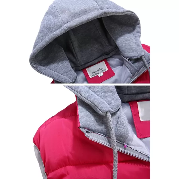 Gihuo Women's Puffer Vest Zip Up Quilted Padded Winter Sleeveless Hooded Vest Gilet