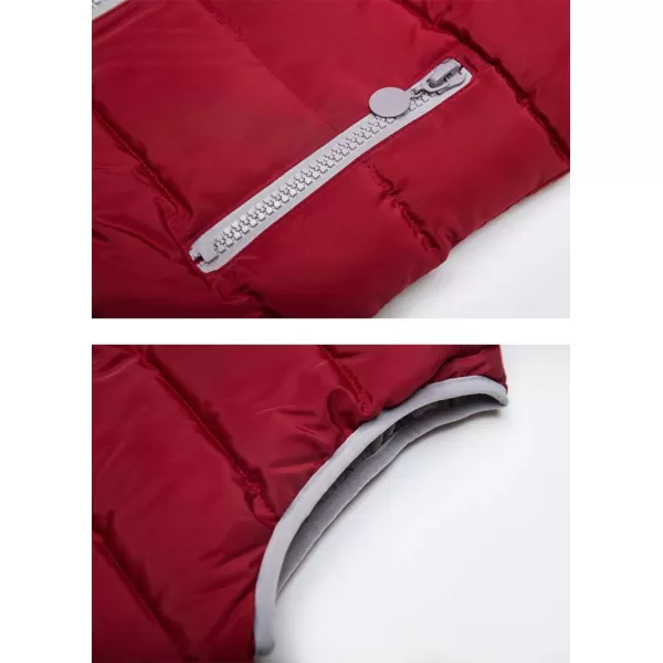 Gihuo Women's Puffer Vest Zip Up Quilted Padded Winter Sleeveless Hooded Vest Gilet