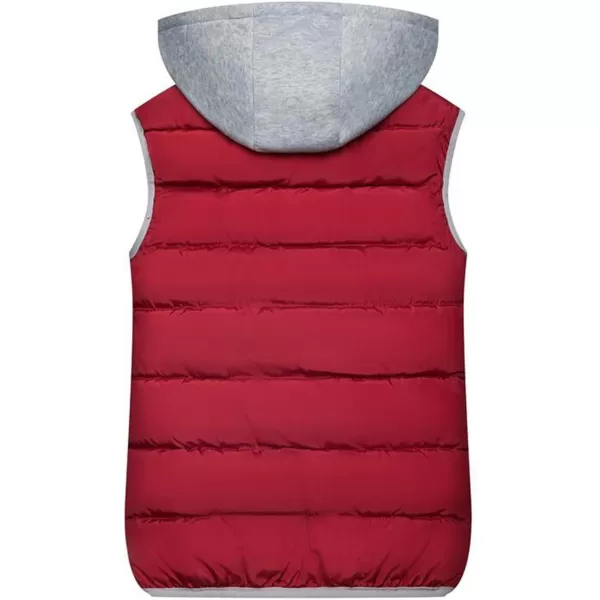 Gihuo Women's Puffer Vest Zip Up Quilted Padded Winter Sleeveless Hooded Vest Gilet