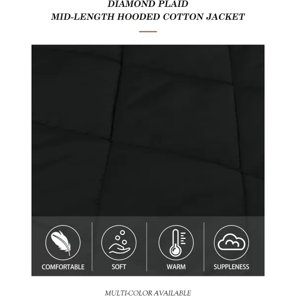 Gihuo Women's Quilted Jacket Oversized Long Winter Warm Coats Lightweight Hooded Padded Jackets