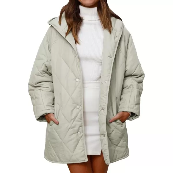 Gihuo Women's Quilted Jacket Oversized Long Winter Warm Coats Lightweight Hooded Padded Jackets